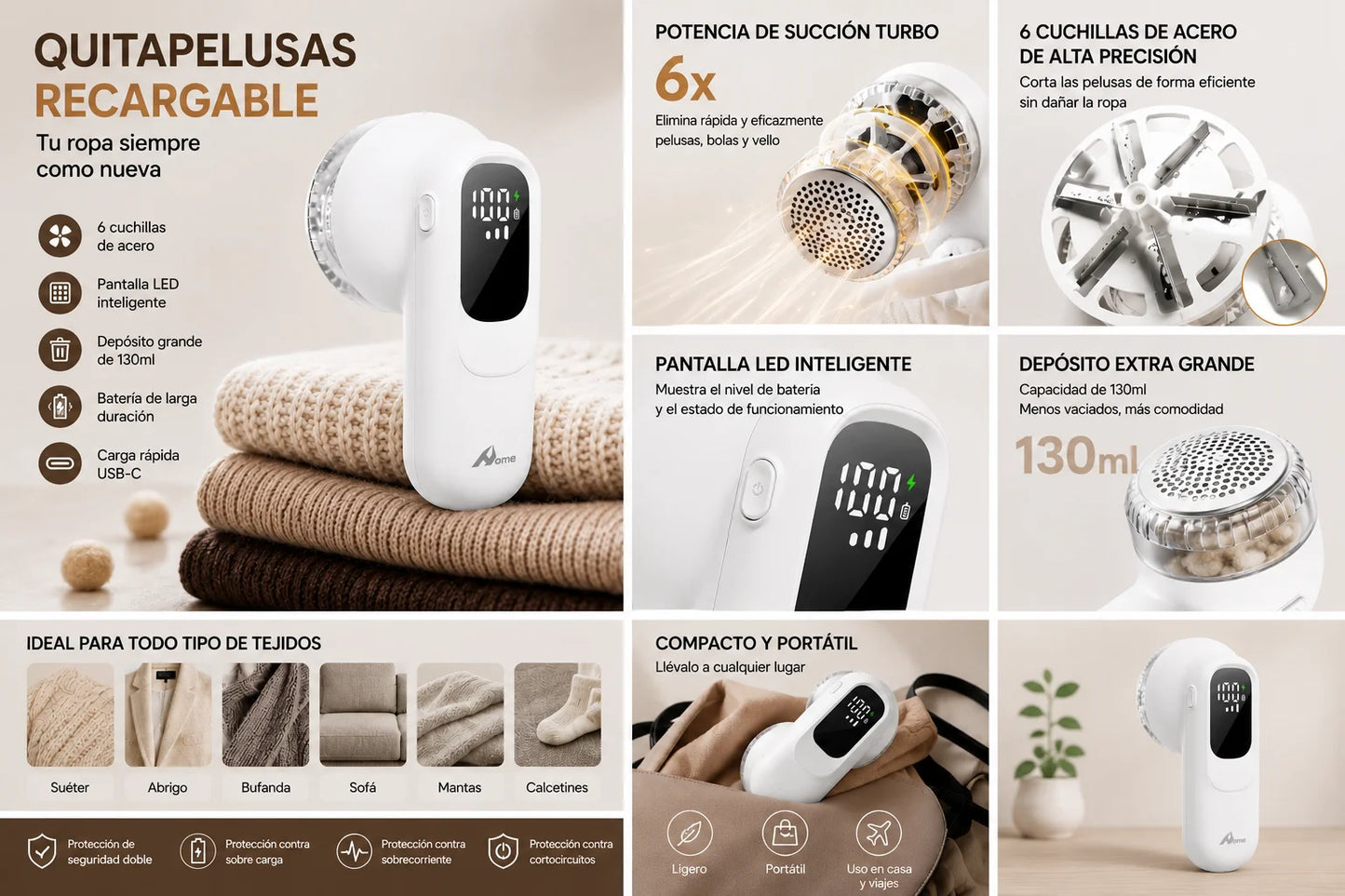 Rechargeable Electric Lint Remover with Led Display