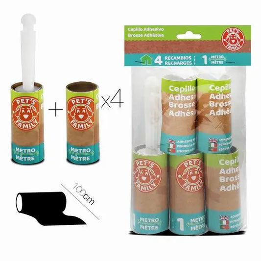 COTTECOT Pet Hair Removal Roller + 4 1 M Manual Remover Sticky Dust Remover Garment Dust Removal Hair Remover Single Hand Hair Remover Car Seats lint remover for dogs and cats Ref. 51105