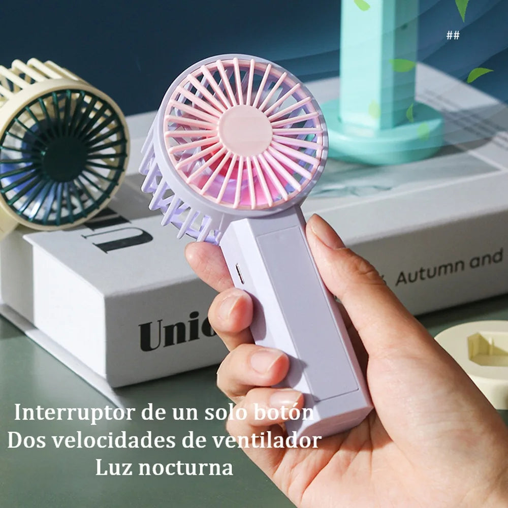 Mini Handheld Fans with Lithium Battery, USB Powered Personal Fan, Small Fan with Night Light. Portable Fan Mini Portable Air Conditioner