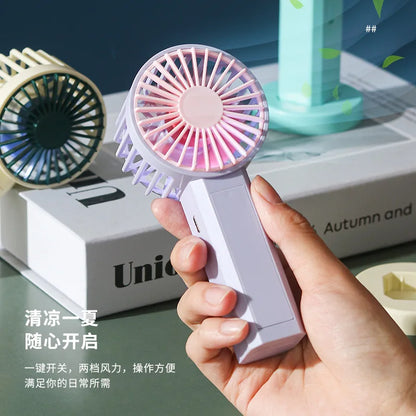 Mini Handheld Fans with Lithium Battery, USB Powered Personal Fan, Small Fan with Night Light. Portable Fan Mini Portable Air Conditioner