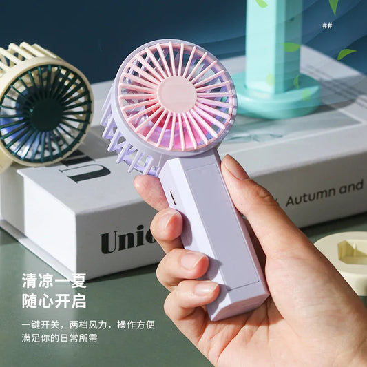 Mini Handheld Fans with Lithium Battery, USB Powered Personal Fan, Small Fan with Night Light. Portable Fan Mini Portable Air Conditioner