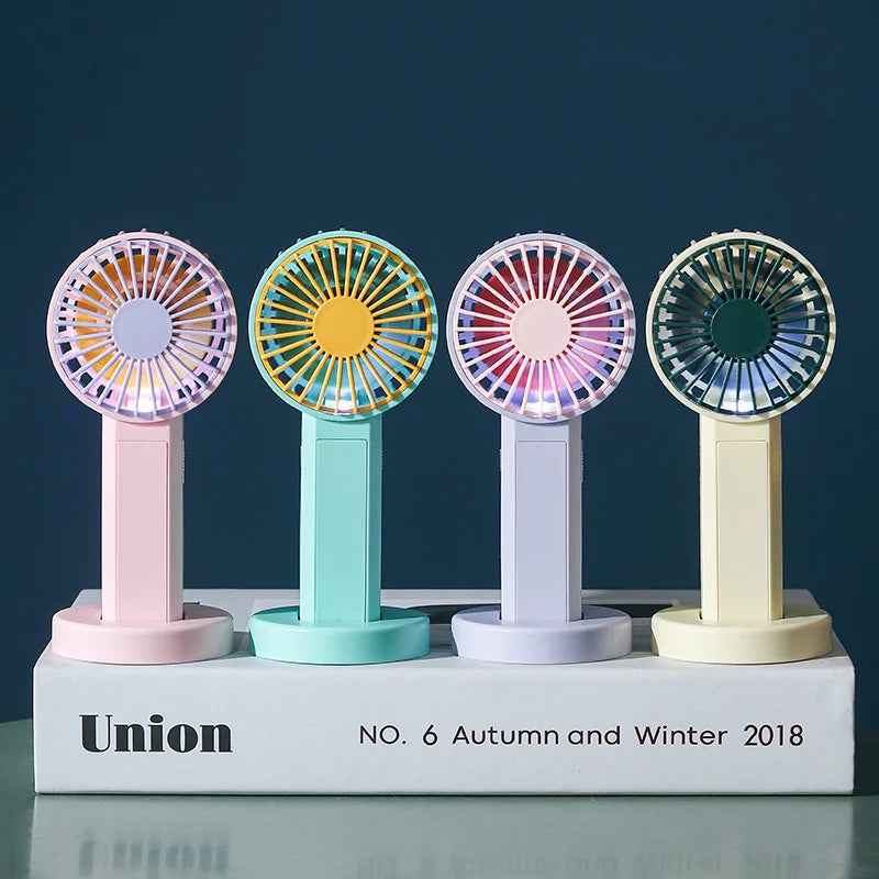 Mini Handheld Fans with Lithium Battery, USB Powered Personal Fan, Small Fan with Night Light. Portable Fan Mini Portable Air Conditioner