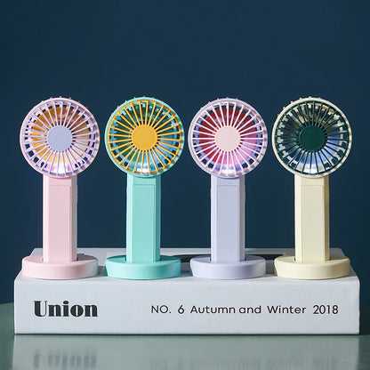 Mini Handheld Fans with Lithium Battery, USB Powered Personal Fan, Small Fan with Night Light. Portable Fan Mini Portable Air Conditioner