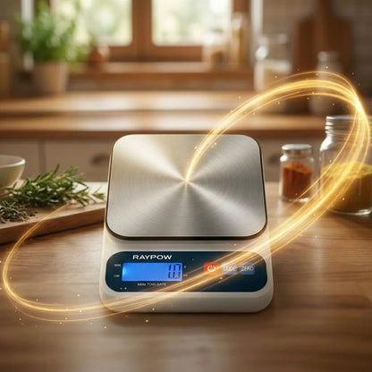Digital Kitchen Scale 1g-10 Kg, Stainless Steel Platform, Backlit Lcd Screen, Tare Function, Aaa Battery, Modern Compact Design, Ideal for Baking and Daily Cooking