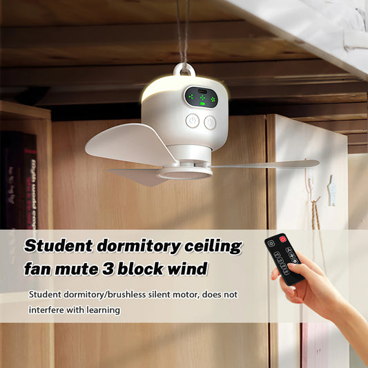 8000mAh Battery Camping Fan with LED Light & Remote, USB Rechargeable Hanging Tent Fan 4W Low Noise, Portable for Outdoor Travel Dorm Bedroom