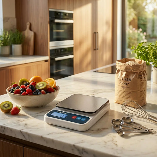Digital Kitchen Scale 1g-10 Kg, Stainless Steel Platform, Backlit Lcd Screen, Tare Function, Aaa Battery, Modern Compact Design, Ideal for Baking and Daily Cooking