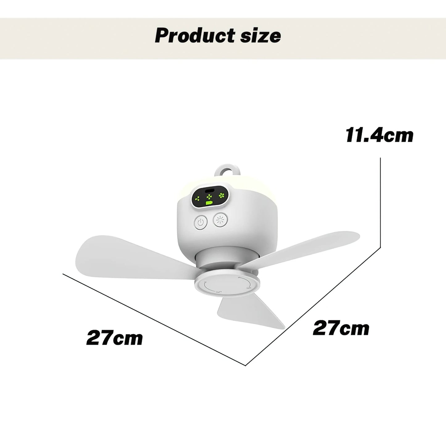 8000mAh Battery Camping Fan with LED Light & Remote, USB Rechargeable Hanging Tent Fan 4W Low Noise, Portable for Outdoor Travel Dorm Bedroom