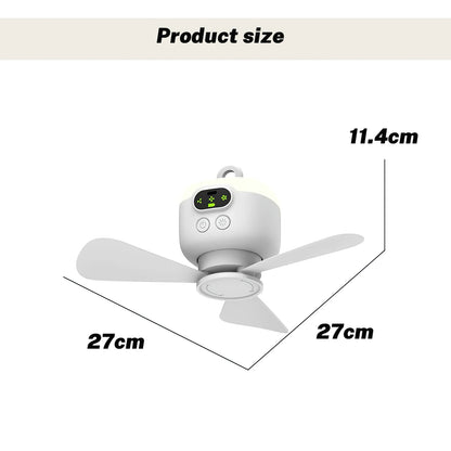 8000mAh Battery Camping Fan with LED Light & Remote, USB Rechargeable Hanging Tent Fan 4W Low Noise, Portable for Outdoor Travel Dorm Bedroom
