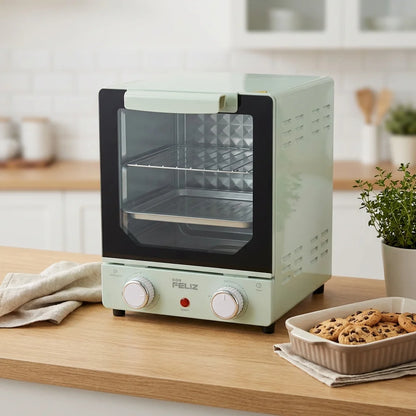 15L Compact Vertical Oven with Transparent Glass Door, Adjustable Temperature Control, 60 Minute Timer, 235X24