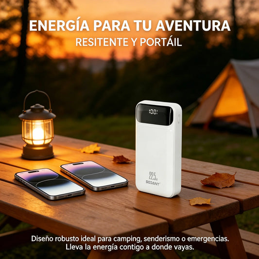 External Battery 20000Mah 22.5W Fast Charging 4 Integrated Cables Smart Digital Lcd Screen Power Bank White
