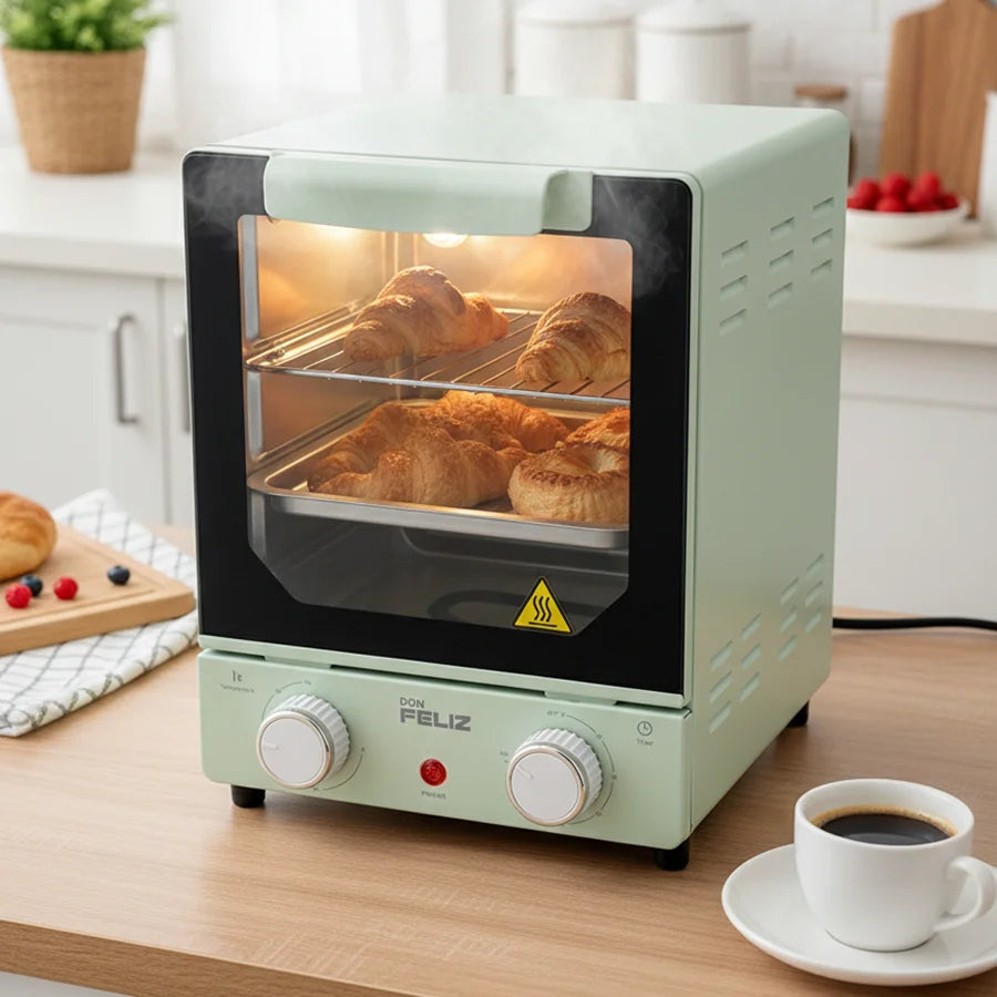 15L Compact Vertical Oven with Transparent Glass Door, Adjustable Temperature Control, 60 Minute Timer, 235X24