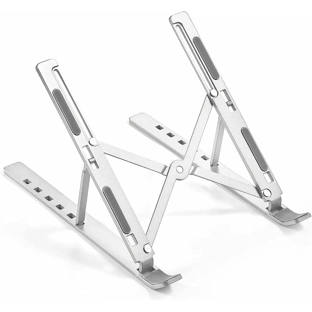 Soporte Ordenador Portátil aluminio Plegable, Soporte para Ordenador Portátil Mesa Altura Ajustable, Laptop Stand para Escritorio Compatible con MacBook Air Pro, ASUS HP Surface Lenovo 5-15,6", Atril Aluminium PC, Tablet, Color Plateado