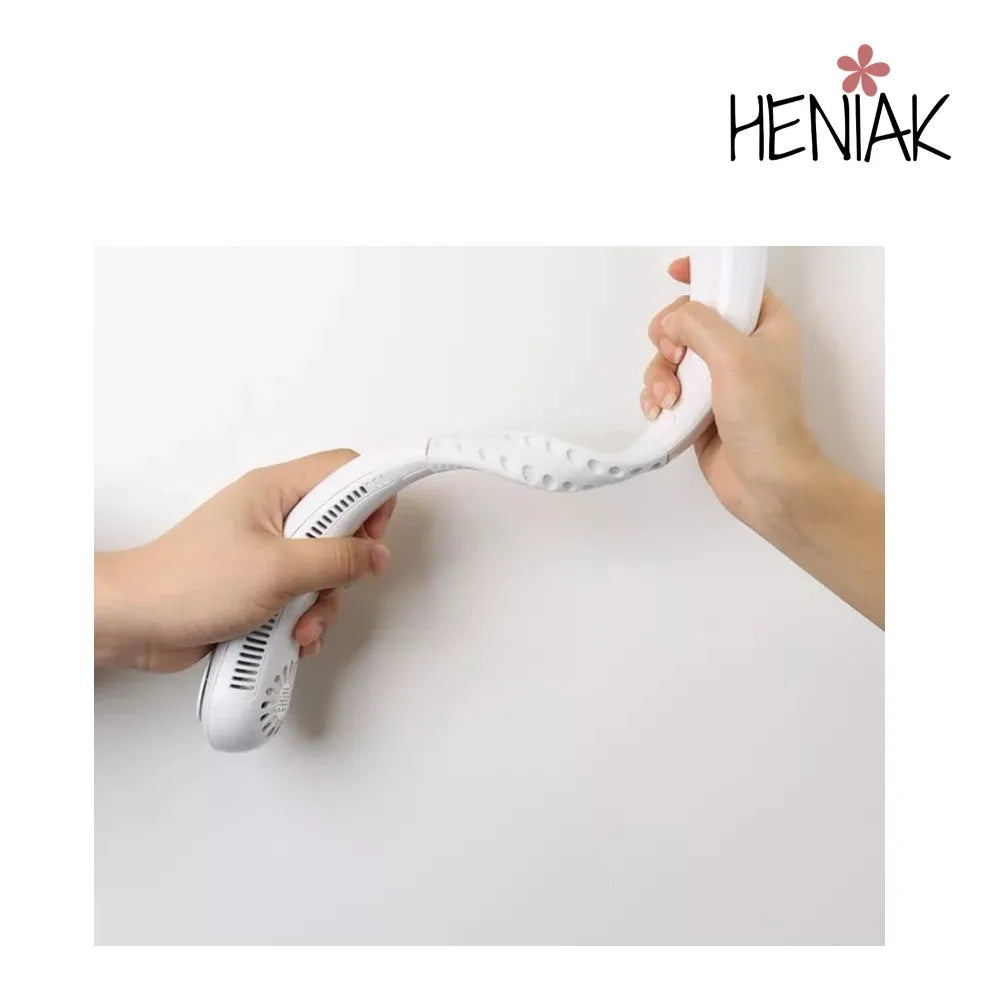 Portable Bladeless Neck Fan - 2 Units, 3 Adjustable Speeds, 1800mAh Battery, Lightweight 220g for Sports, Work, Indoor and Outdoor Use, USB Rechargeable, Ideal for Vacation and Beach, White.