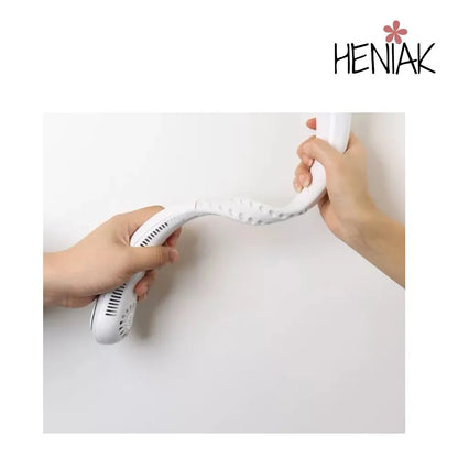 Portable Bladeless Neck Fan - 2 Units, 3 Adjustable Speeds, 1800mAh Battery, Lightweight 220g for Sports, Work, Indoor and Outdoor Use, USB Rechargeable, Ideal for Vacation and Beach, White.