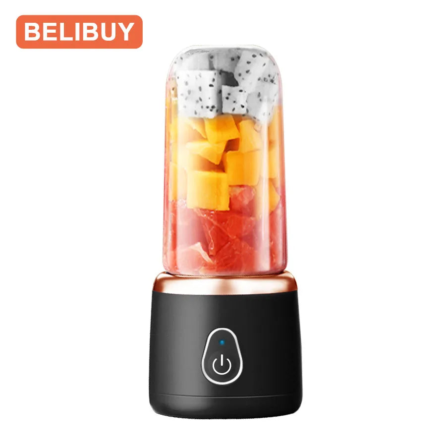 Licuadora portátil de 400 ml, licuadora para batidos con vaso, 6 cuchillas, mini licuadora para batidos, jugos y smoothies