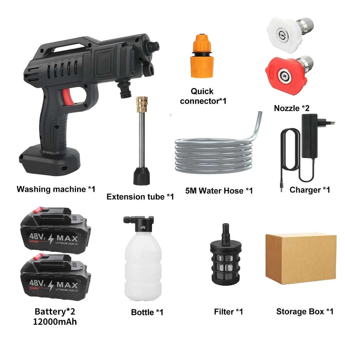 100Bar High Pressure Spray Car Washer Gun Cordless Rechargeable Washing Gun Powerful Car Cleaning Machine for Makita Battery Pin