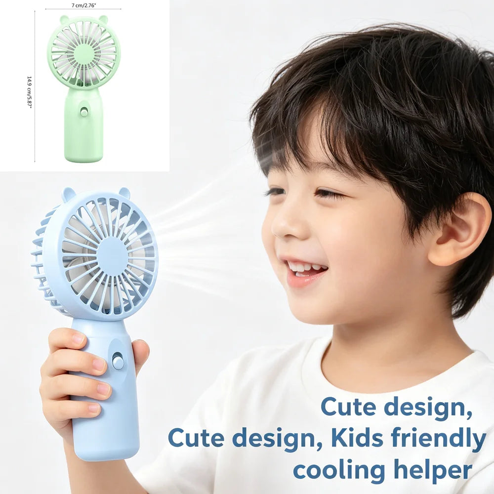 Handheld Mini Fan, Portable Summer Fan, Battery-Powered Pocket Fan, Air Cooling Effect, Mini Cooling Fan with Silent Design, Ideal for Travel, Camping, and Outdoor Activities. (15X7Cm, Random Color)