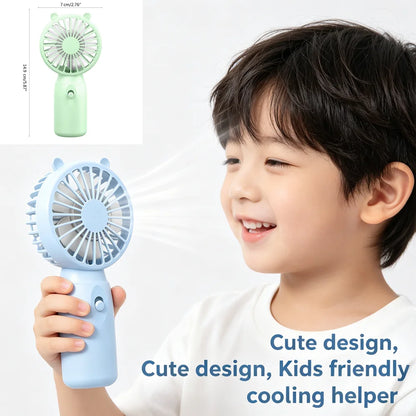 Handheld Mini Fan, Portable Summer Fan, Battery-Powered Pocket Fan, Air Cooling Effect, Mini Cooling Fan with Silent Design, Ideal for Travel, Camping, and Outdoor Activities. (15X7Cm, Random Color)