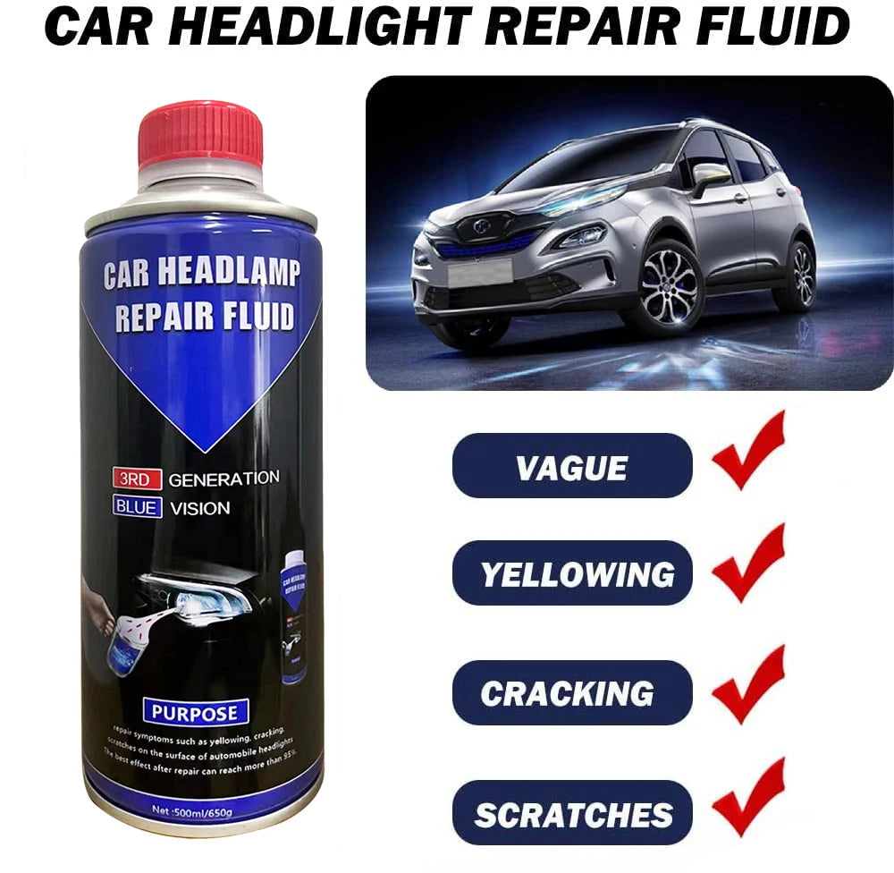 Car Headlight Polish Restoration Kit Car Headlight Repair Renovation Kit Headlamp Liquid Polymer Auto Tool Set