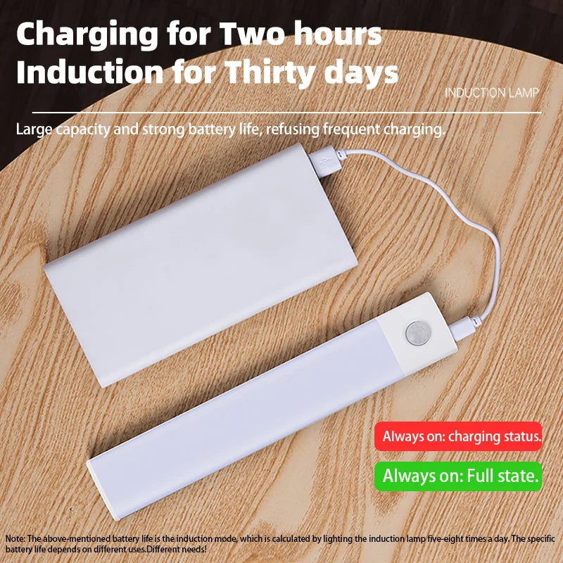 Luz LED nocturna inalámbrica con Sensor de movimiento, lámpara de noche recargable por USB para armario, lámpara de fondo para Cocina