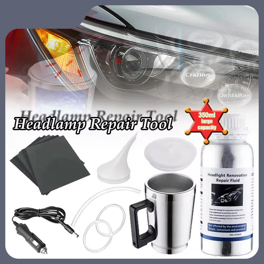 Headlight Coating Car Headlight Repair Fluid Car Light Polishing Set Headlight Atomization Cup Set of Heating Distillation