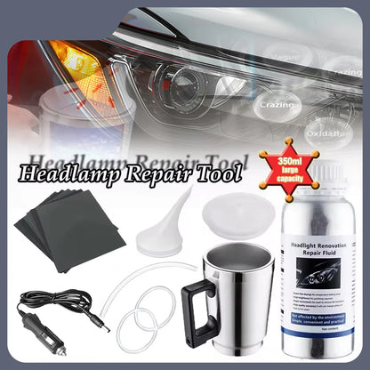 Headlight Coating Car Headlight Repair Fluid Car Light Polishing Set Headlight Atomization Cup Set of Heating Distillation