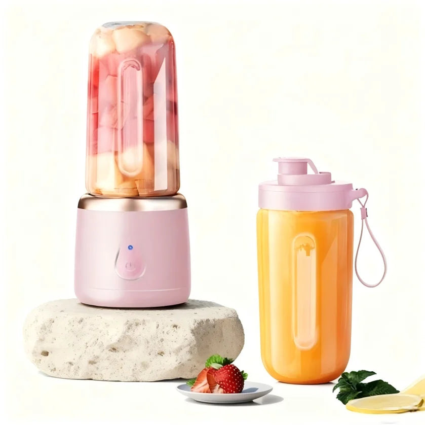 Licuadora portátil de 400 ml, licuadora para batidos con vaso, 6 cuchillas, mini licuadora para batidos, jugos y smoothies