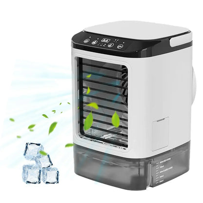2026 NEW Rechargeable Personal Mini Air Cooler 900ml Tank 3-Speed Evaporative Desk Fan 7-Color Night Light Humidifier for Bedroom Travel
