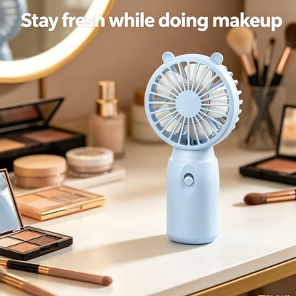 Handheld Mini Fan, Portable Summer Fan, Battery-Powered Pocket Fan, Air Cooling Effect, Mini Cooling Fan with Silent Design, Ideal for Travel, Camping, and Outdoor Activities. (15X7Cm, Random Color)
