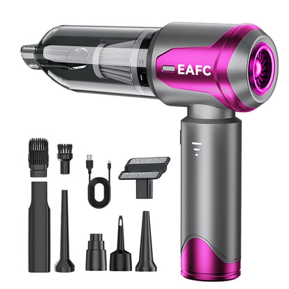 Upgraded Car Vacuum CleanerPowerful 6000mAh Wet/Dry Suction 70dB Low Noise Type-C Charging for Home/Car Cleaning Portable Blower