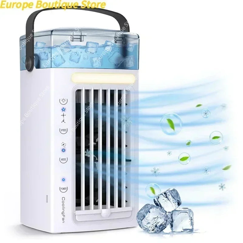 1 PCS 3 In 1 Desk Air Cooler And Humidifier Portable Air Conditioner Fan With 3 Fan Speeds And 7 Colors LED Light For Bedroom