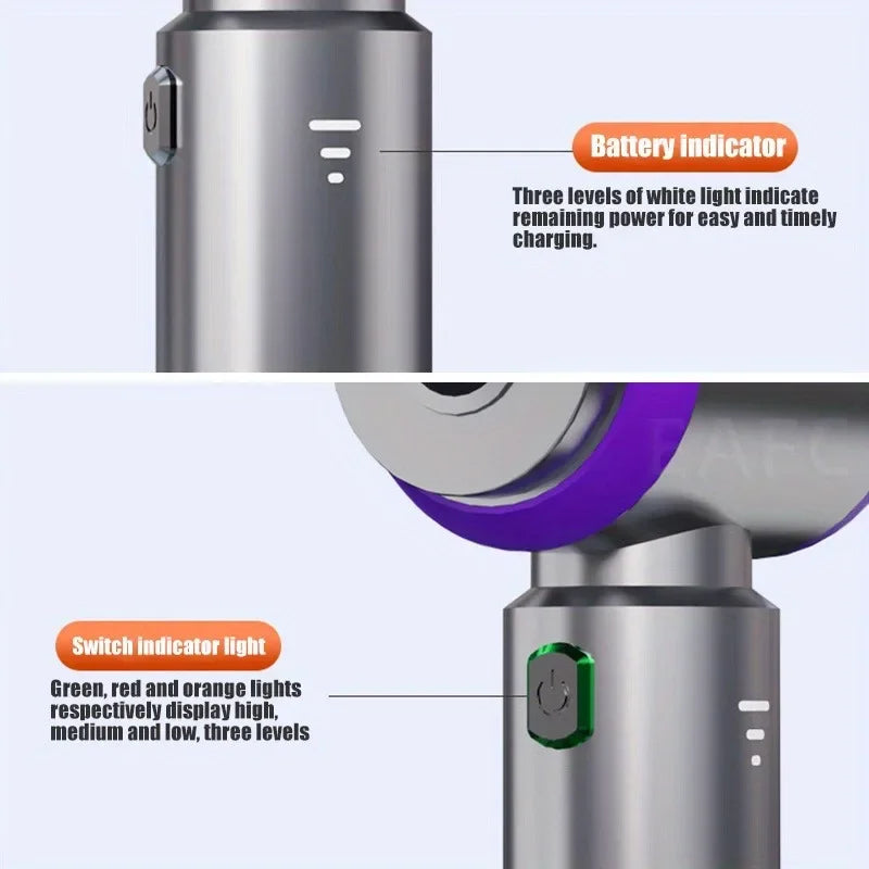 Aspiradora de coche mejorada, potente succión húmeda/seca de 6000mAh, 70dB, carga tipo C de poco ruido para limpieza del hogar/coche, soplador portátil