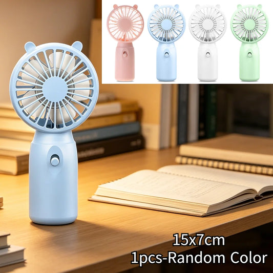 Handheld Mini Fan, Portable Summer Fan, Battery-Powered Pocket Fan, Air Cooling Effect, Mini Cooling Fan with Silent Design, Ideal for Travel, Camping, and Outdoor Activities. (15X7Cm, Random Color)